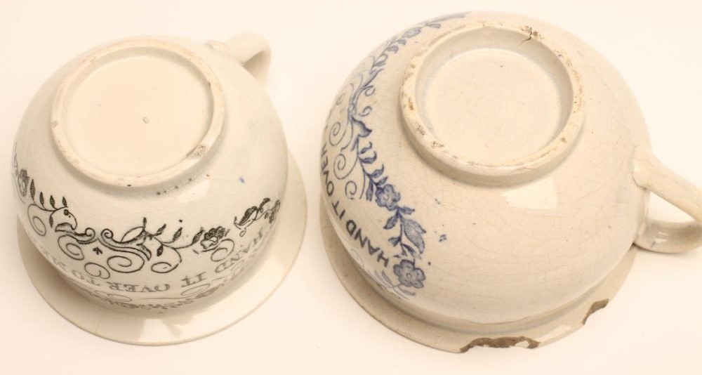 TWO PEARLWARE MINIATURE CHAMBER POTS Image