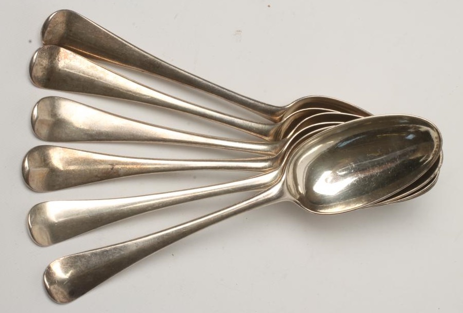 A PAIR OF GEORGE III SILVER TABLESPOONS Image