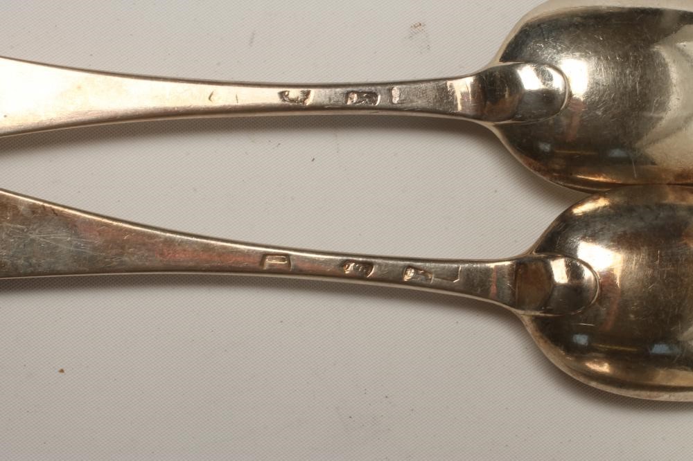 A PAIR OF GEORGE III SILVER TABLESPOONS Image