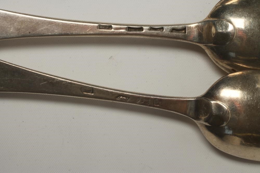 A PAIR OF GEORGE III SILVER TABLESPOONS Image