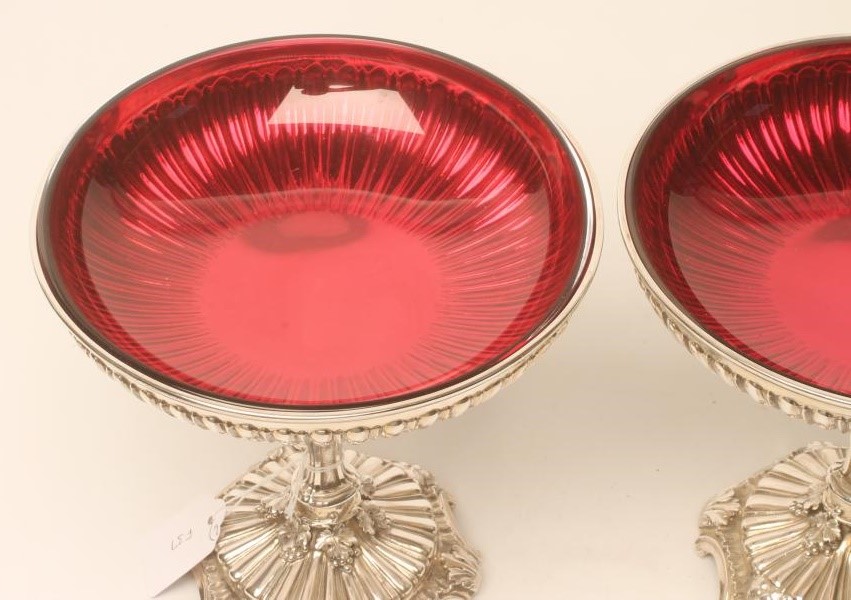 A PAIR OF LATE VICTORIAN SILVER PEDESTAL TAZZE Image