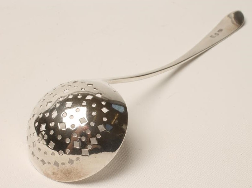 A GEORGE III SCOTTISH PROVINCIAL SILVER SIFTER SPOON Image