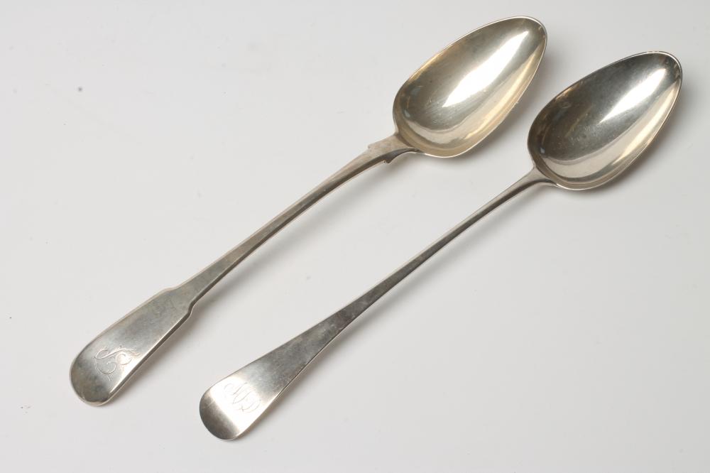 A LATE GEORGE III SILVER BASTING SPOON Image