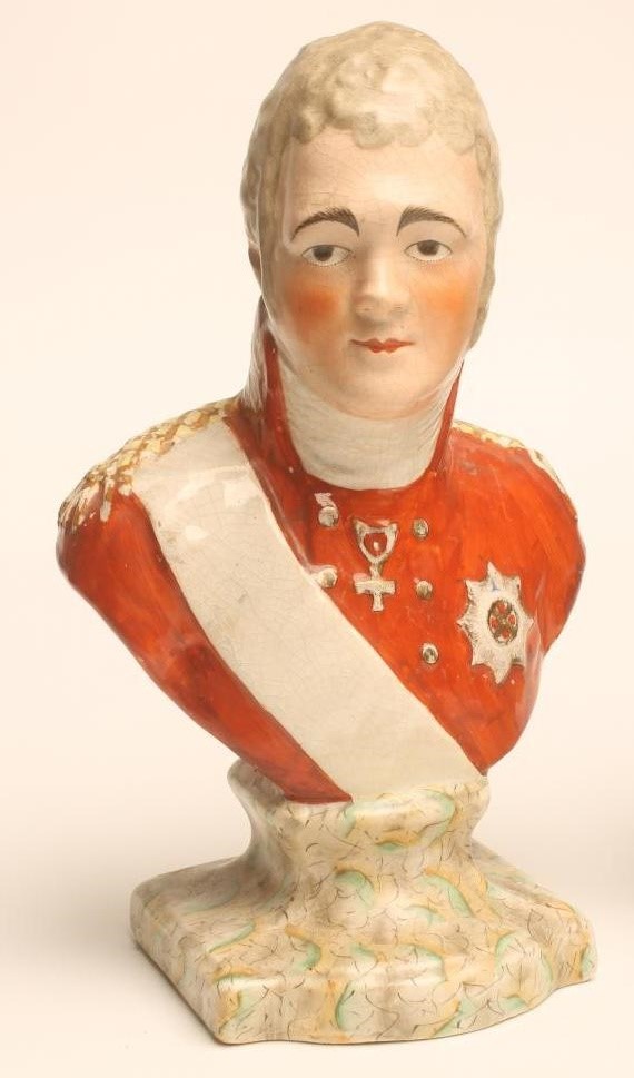 A STAFFORDSHIRE POTTERY BUST Image