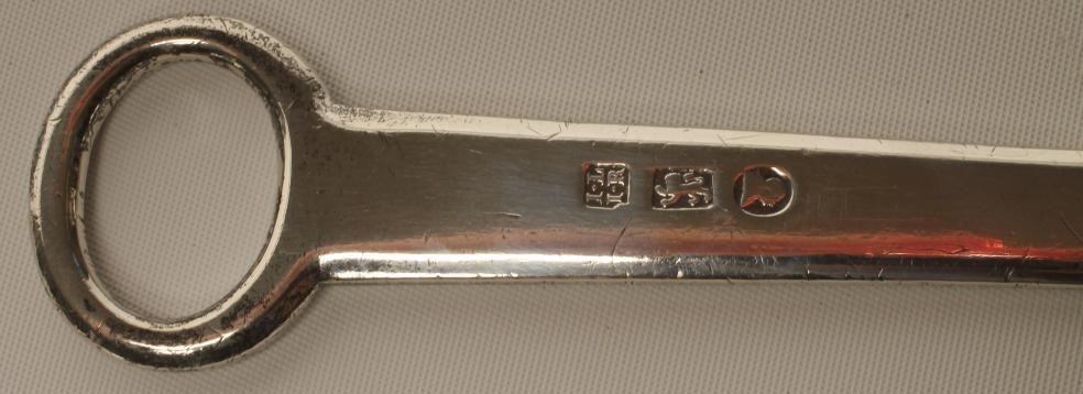 A LATE GEORGE III SILVER MEAT SKEWER Image