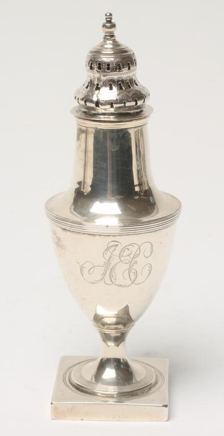 A LATE GEORGE III SILVER MUFFINEER Image