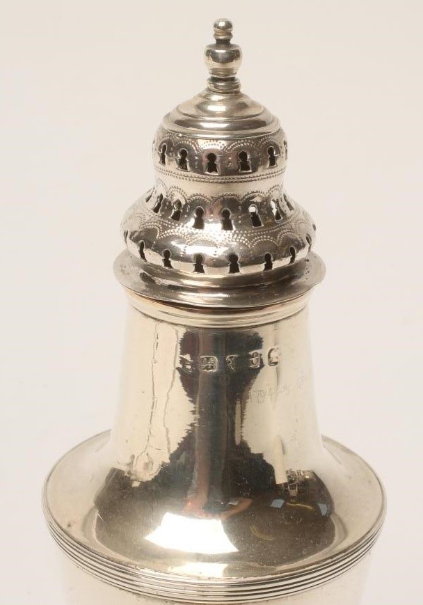 A LATE GEORGE III SILVER MUFFINEER Image