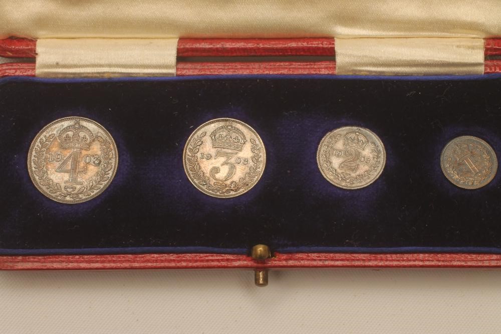 A SET OF EDWARD VII MAUNDY MONEY Image