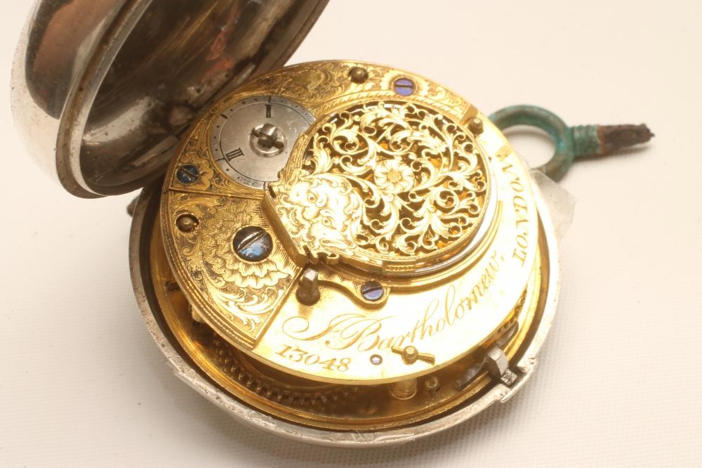 A LATE GEORGE III SILVER PAIR CASED POCKET WATCH Image