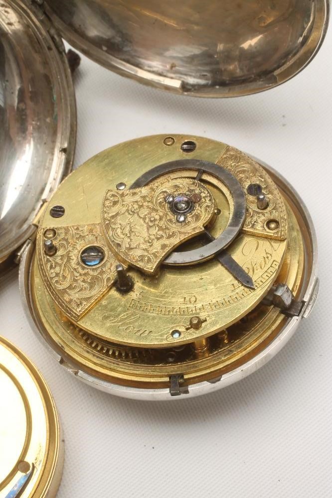 A LATE GEORGE III SILVER PAIR CASED POCKET WATCH Image