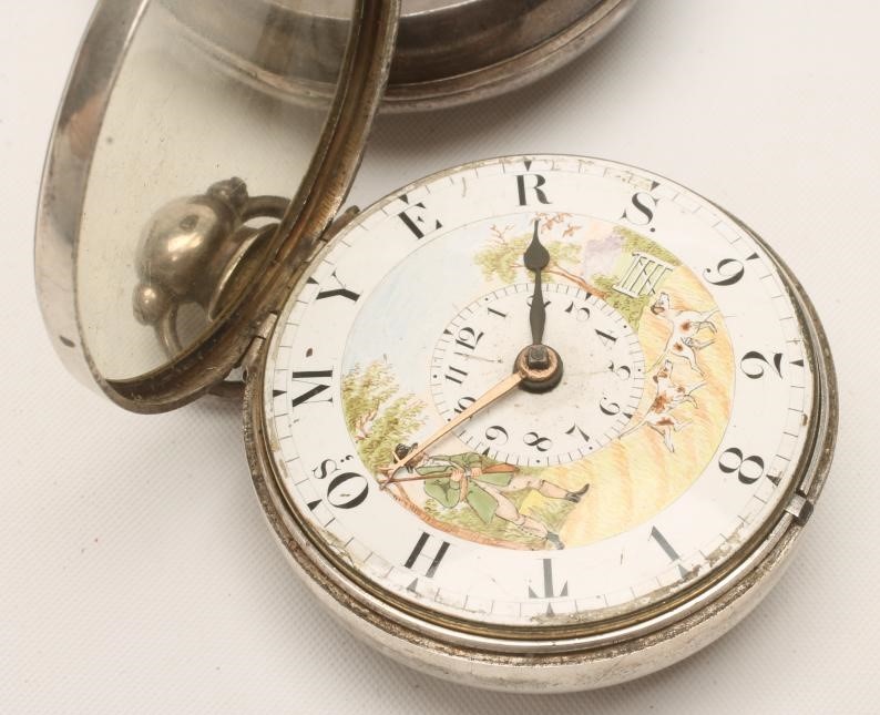 A GEORGE V SILVER PAIR CASED POCKET WATCH Image