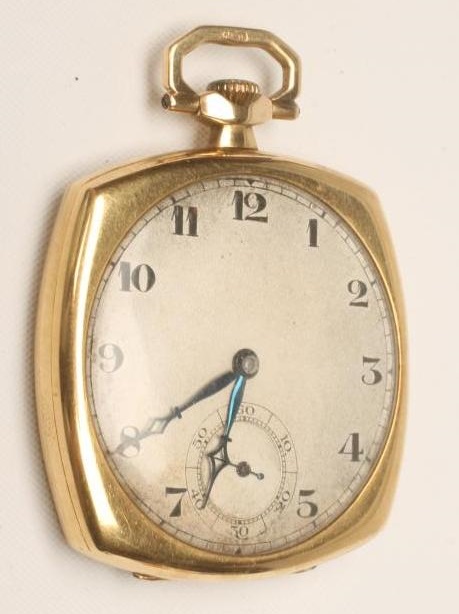 AN 18CT GOLD ART DECO TOP WIND DRESS WATCH Image