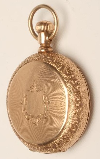 A WALTHAM 14KT GOLD TOP WIND HUNTER POCKET WATCH Image