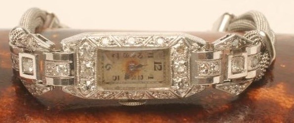 AN ART DECO DIAMOND SET COCKTAIL WATCH Image
