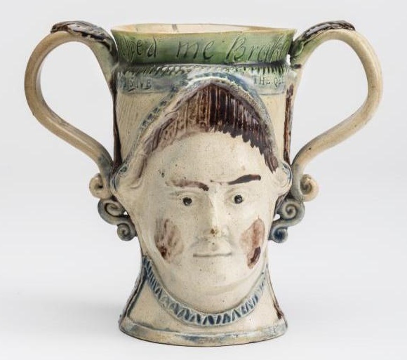 A ROYAL COMMEMORATIVE EARTHENWARE FROG LOVING CUP Image