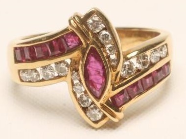 A RUBY AND DIAMOND DRESS RING Image