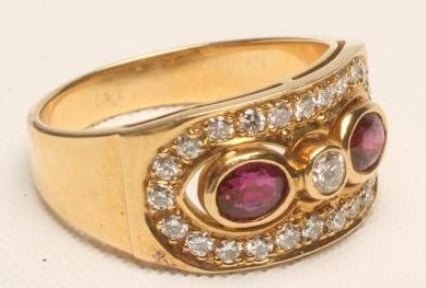 A RUBY AND DIAMOND DRESS RING Image