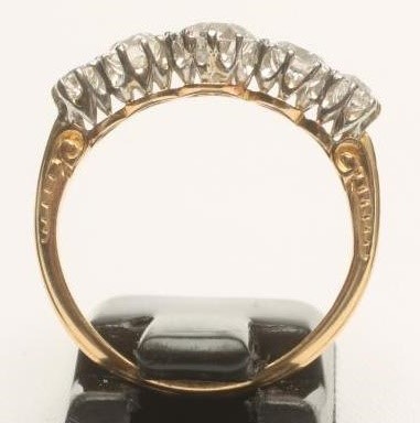 A FIVE STONE STONE DIAMOND RING Image