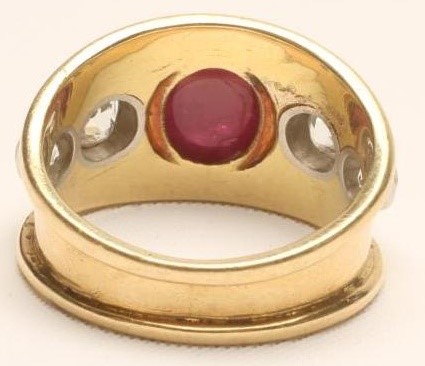 A RUBY AND DIAMOND COCKTAIL RING Image
