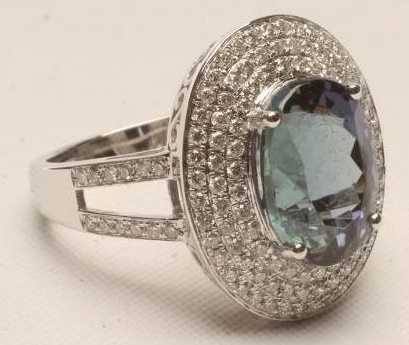 A TANZANITE AND DIAMOND DRESS RING Image