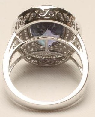 A TANZANITE AND DIAMOND DRESS RING Image