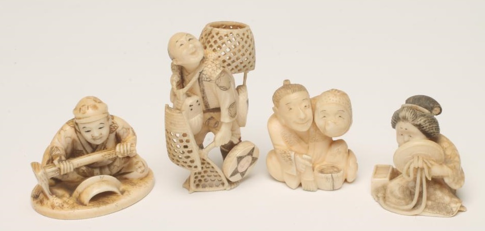FOUR JAPANESE IVORY NETSUKE Image