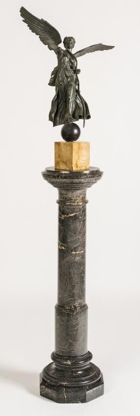 A VEINED GREY MARBLE COLUMN Image