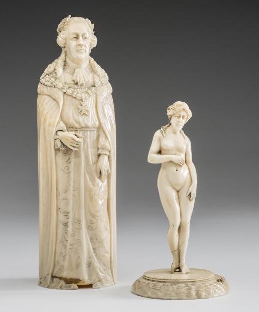 A EUROPEAN SECTIONAL IVORY FIGURE Image