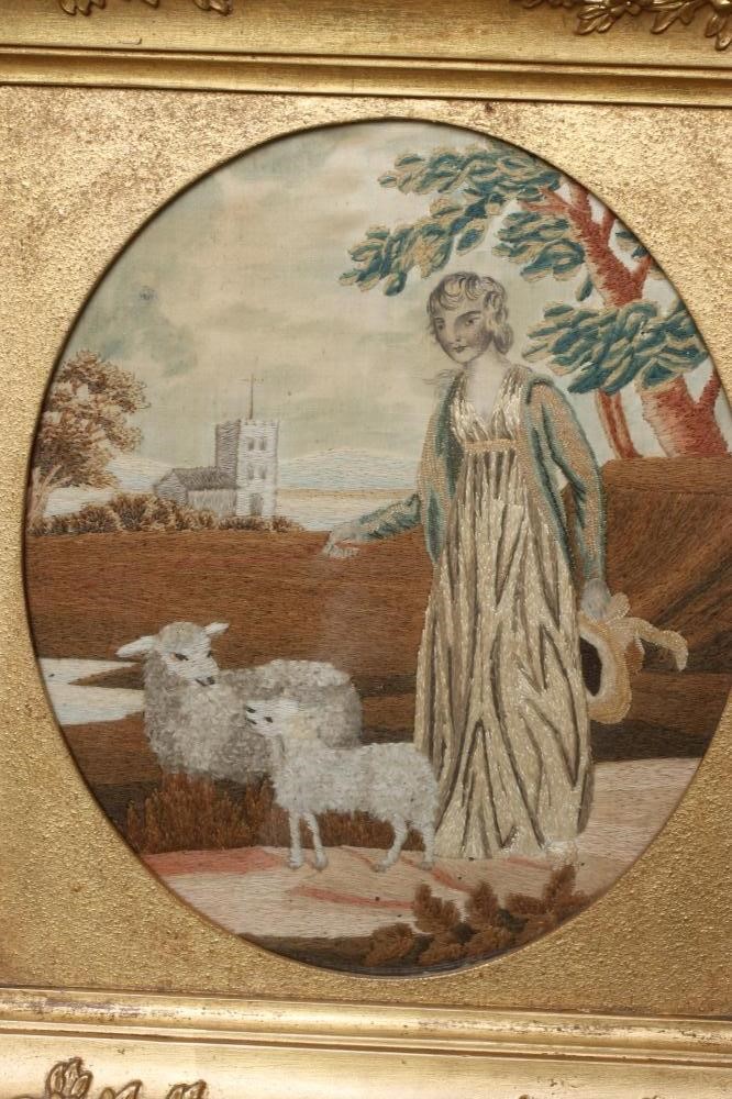 A LATE GEORGIAN EMBROIDERED PICTURE Image