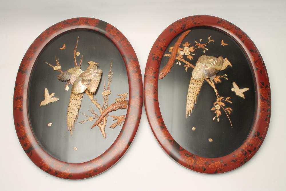 A PAIR OF SHIBAYAMA PLAQUES Image