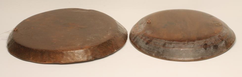 TWO TREEN DUG OUT SHALLOW BOWLS Image
