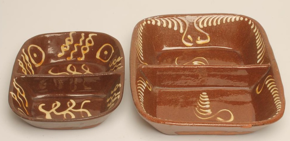 TWO SLIPWARE BAKING DISHES Image