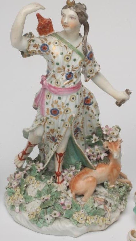 THREE DERBY PORCELAIN FIGURES Image