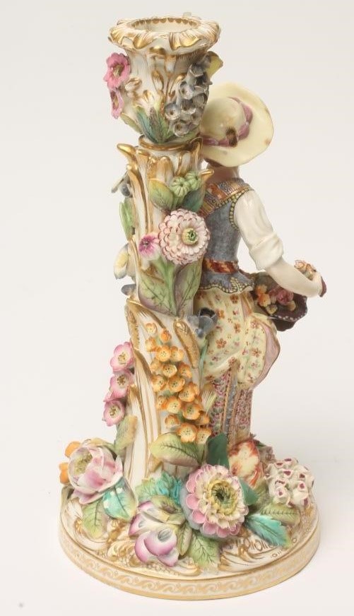 A PAIR OF MINTON PORCELAIN FIGURAL CANDLESTICKS Image
