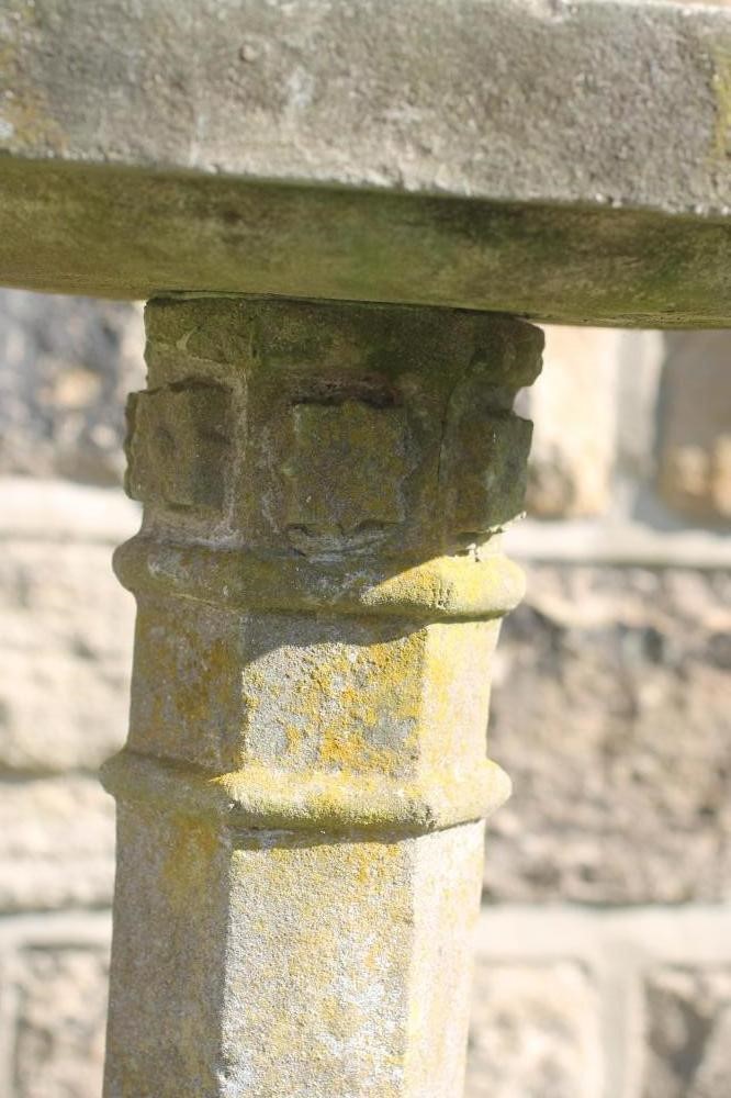 A COMPOSITE STONE PEDESTAL of hexagonal form Image