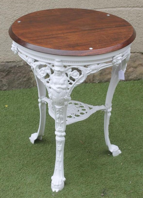 A VICTORIAN BRITANNIA CAST IRON PUB TABLE by Lawn & Haworth Image