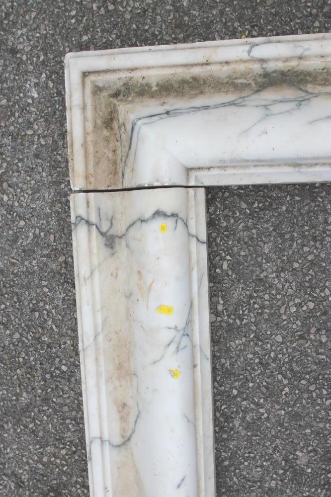 A VEINED WHITE MARBLE FIRE SURROUND Image