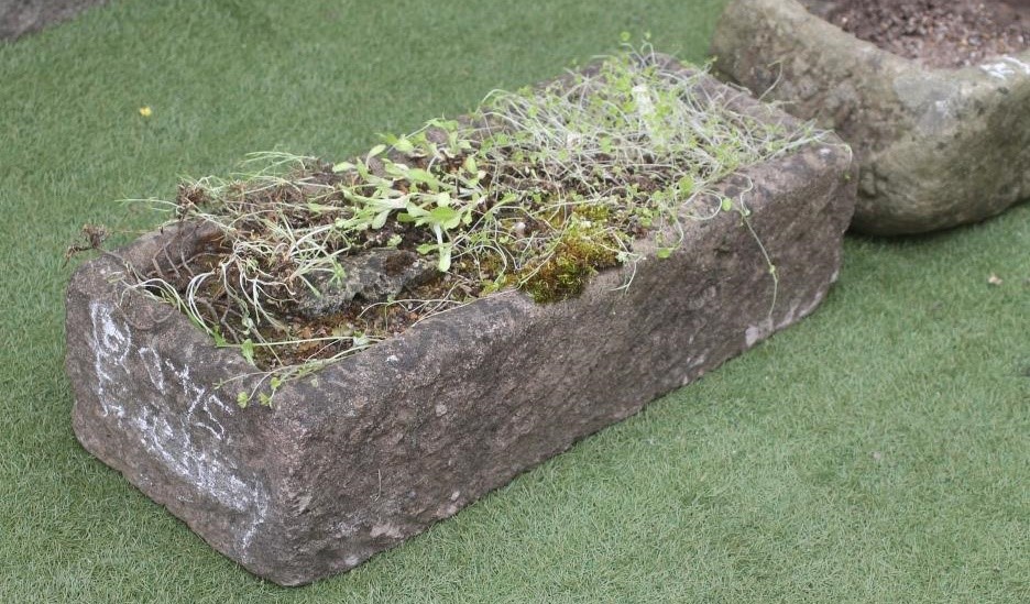 A SANDSTONE TROUGH of narrow oblong form Image