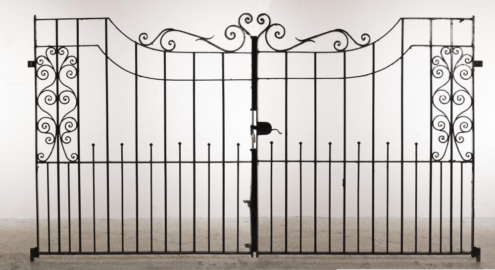 A PAIR OF WROUGHT IRON ENTRANCE GATES Image