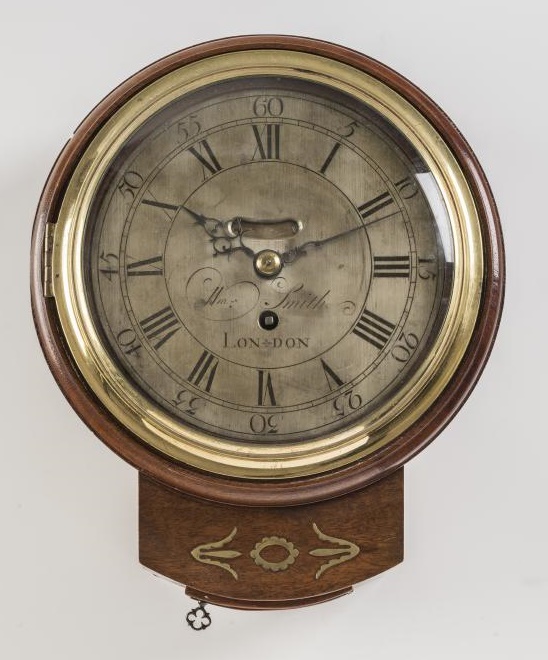 A SMALL MAHOGANY CASED DROP DIAL WALL TIMEPIECE by William Smith Image