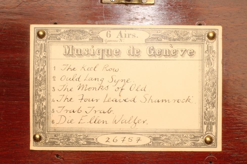 A LE COULTRE FRERES SWISS KEY WIND MUSICAL BOX Image