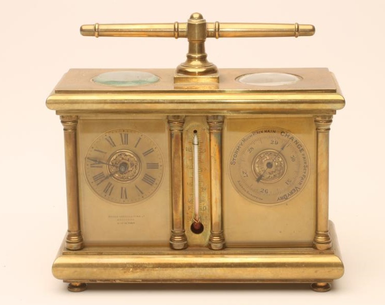 A FRENCH BRASS CASED WEATHER STATION Image