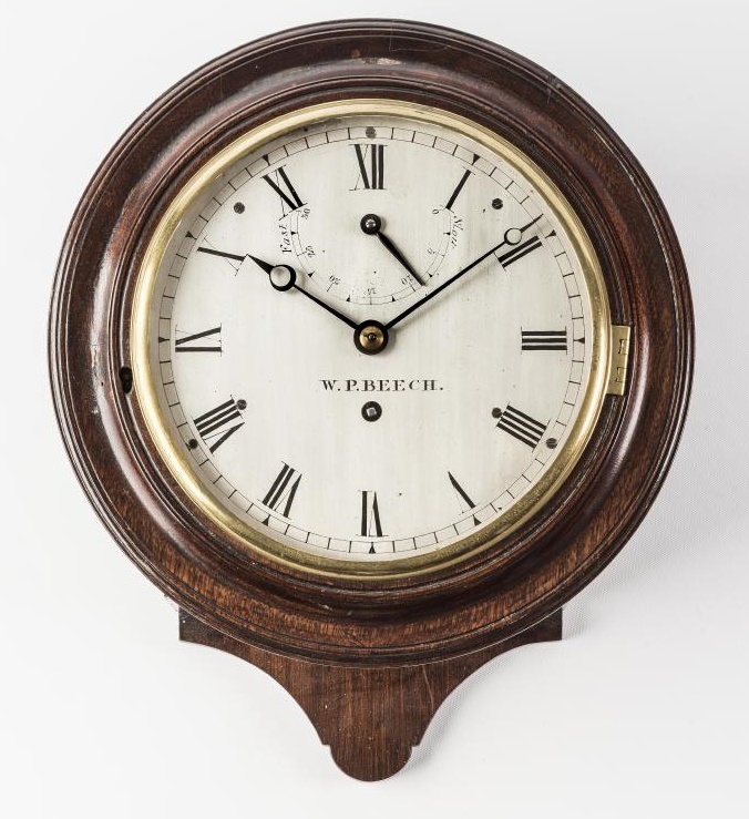 A MAHOGANY FRAMED WALL TIMEPIECE signed W.P. Beech Image