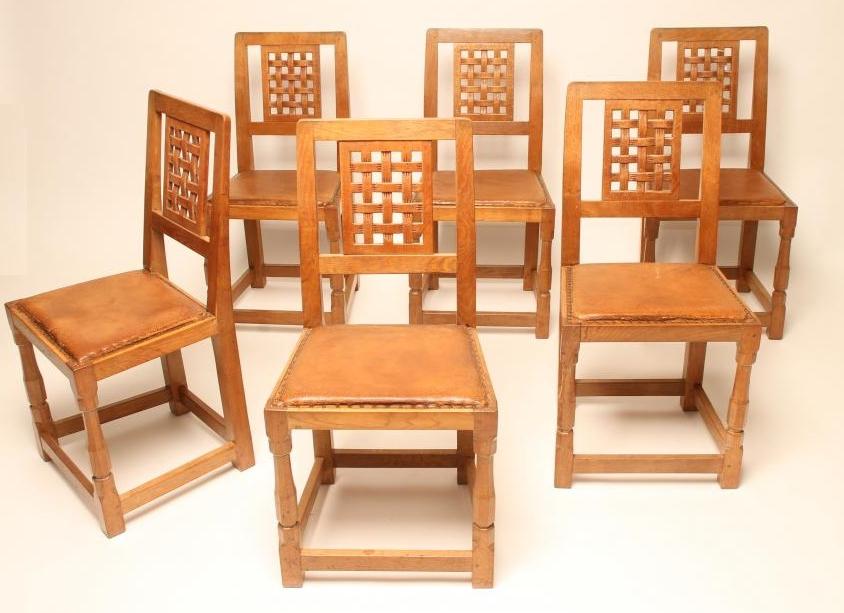 A SET OF SIX OAK DINING CHAIRS by Wilf Hutchinson Image