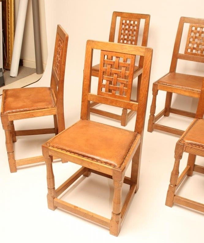 A SET OF SIX OAK DINING CHAIRS by Wilf Hutchinson Image