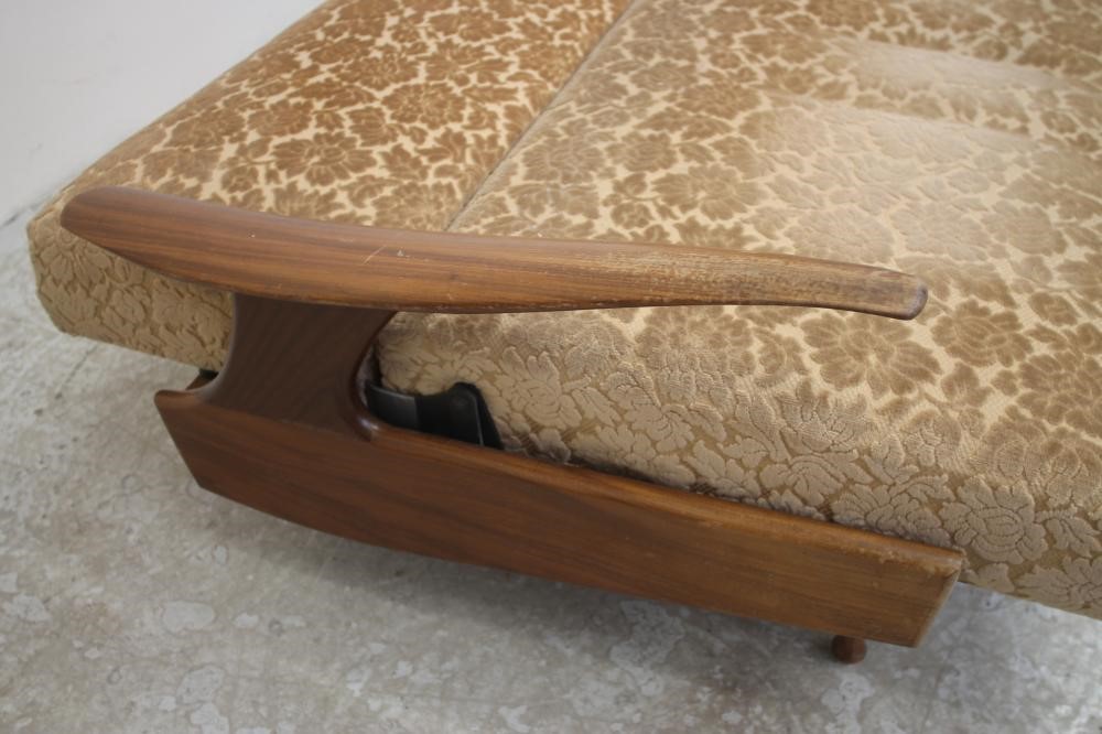 A 1970'S GREAVES & THOMAS TEAK FRAMED SOFA BED Image