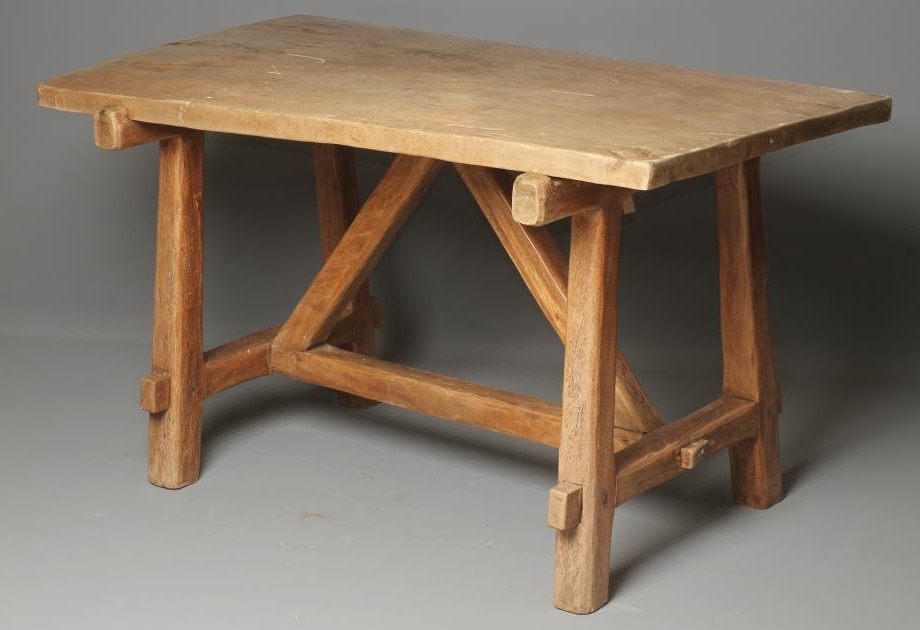 A ROMANIAN BEECH(?) FARMHOUSE KITCHEN TABLE Image