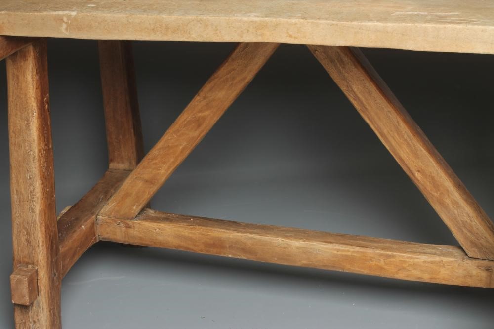 A ROMANIAN BEECH(?) FARMHOUSE KITCHEN TABLE Image