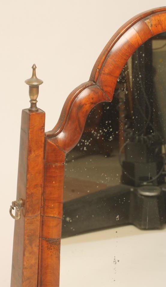 AN EARLY GEORGIAN AND LATER WALNUT TOILET MIRROR Image