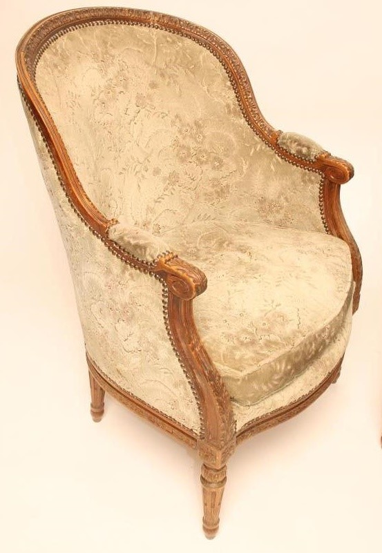 A PAIR OF WALNUT FRAMED FAUTEUILS Image